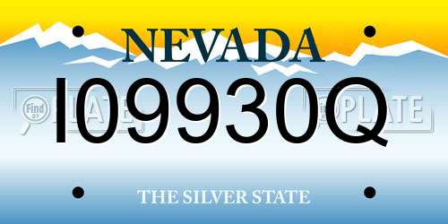 I09930Q Nevada License Plate