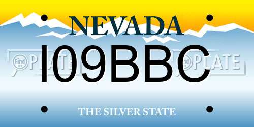 I09BBC Nevada License Plate