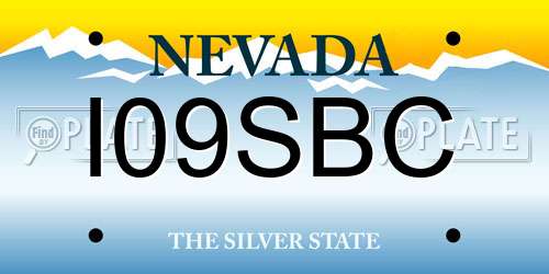I09SBC Nevada License Plate