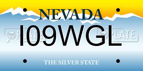 I09WGL Nevada License Plate