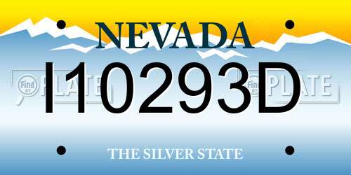 I10293D Nevada License Plate