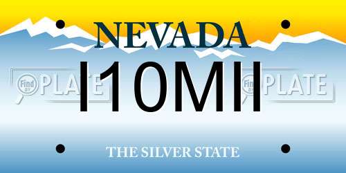 I10MII Nevada License Plate