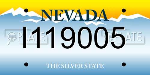 I119005 Nevada License Plate