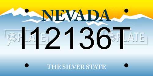 I12136T Nevada License Plate