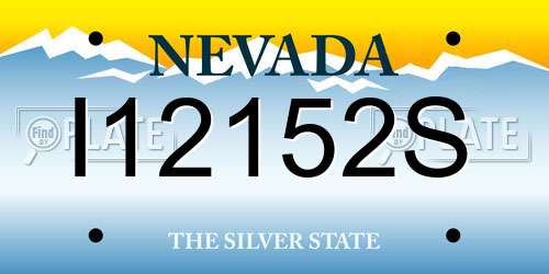 I12152S Nevada License Plate