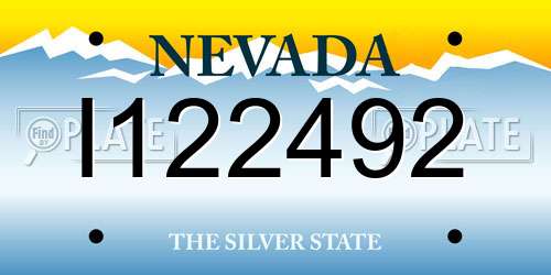 I122492 Nevada License Plate