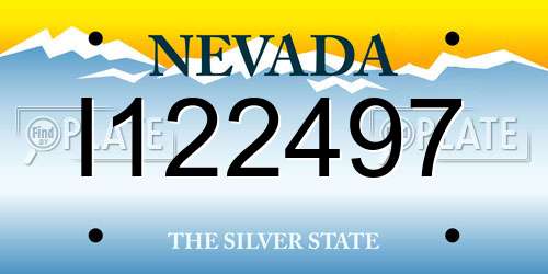 I122497 Nevada License Plate