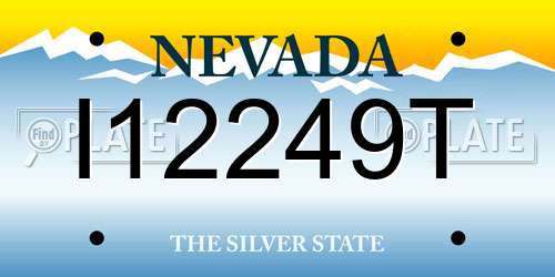 I12249T Nevada License Plate