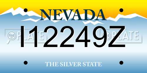 I12249Z Nevada License Plate