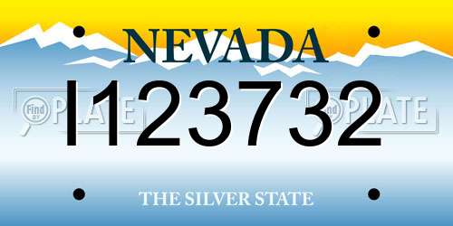 I123732 Nevada License Plate