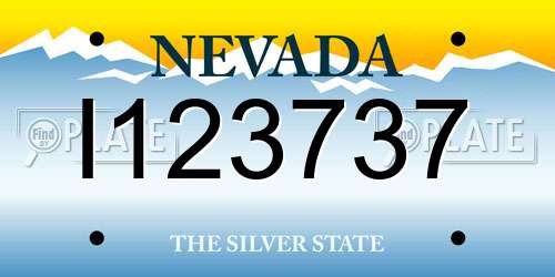 I123737 Nevada License Plate