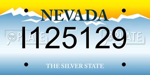 I125129 Nevada License Plate