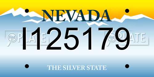 I125179 Nevada License Plate