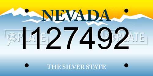 I127492 Nevada License Plate