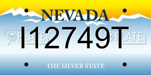 I12749T Nevada License Plate
