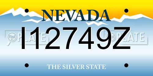 I12749Z Nevada License Plate