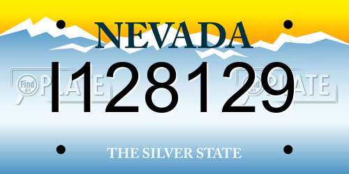 I128129 Nevada License Plate