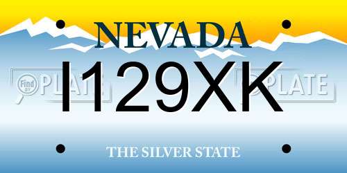 I129XK Nevada License Plate