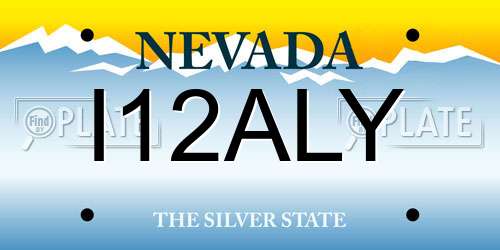 I12ALY Nevada License Plate