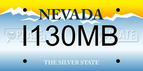 I130MB Nevada License Plate