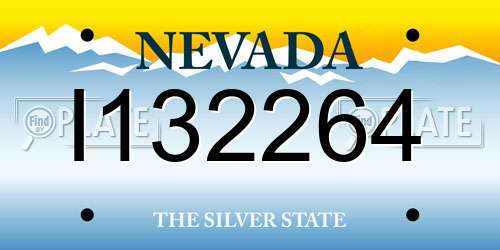 I132264 Nevada License Plate