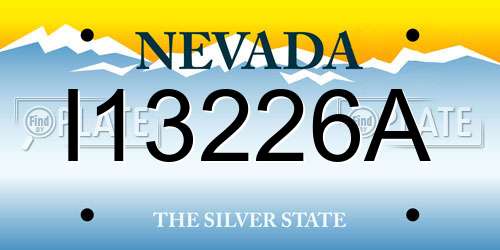 I13226A Nevada License Plate