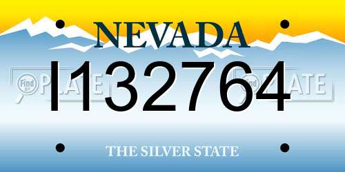 I132764 Nevada License Plate