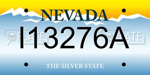 I13276A Nevada License Plate
