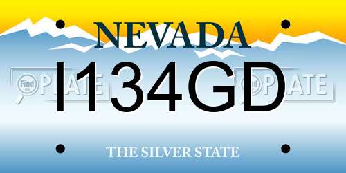 I134GD Nevada License Plate