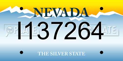 I137264 Nevada License Plate