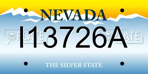 I13726A Nevada License Plate