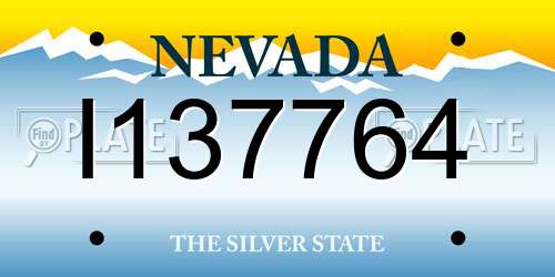 I137764 Nevada License Plate