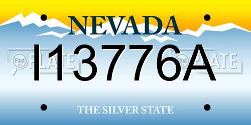 I13776A Nevada License Plate