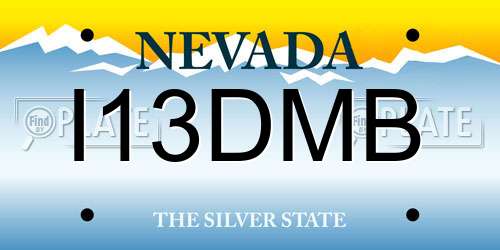 I13DMB Nevada License Plate