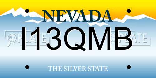 I13QMB Nevada License Plate