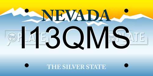 I13QMS Nevada License Plate