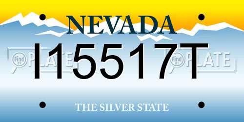 I15517T Nevada License Plate