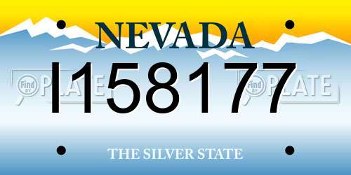 I158177 Nevada License Plate