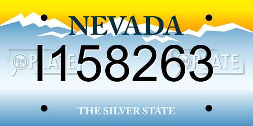 I158263 Nevada License Plate