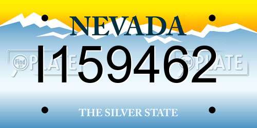 I159462 Nevada License Plate