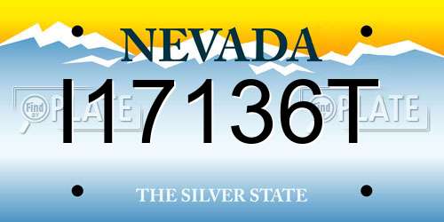 I17136T Nevada License Plate