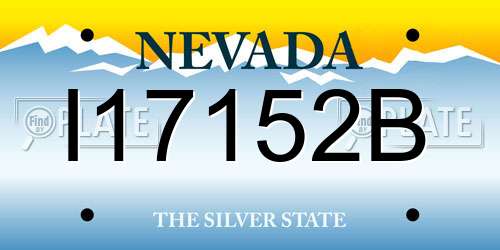 I17152B Nevada License Plate