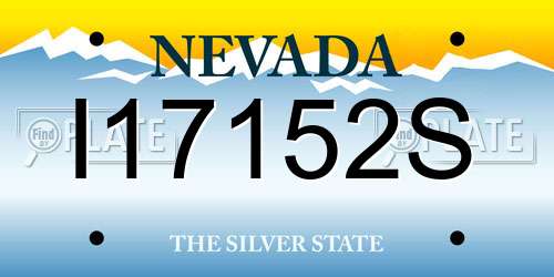 I17152S Nevada License Plate