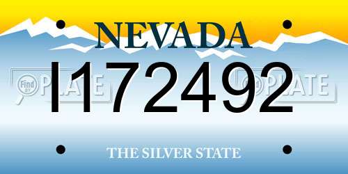 I172492 Nevada License Plate