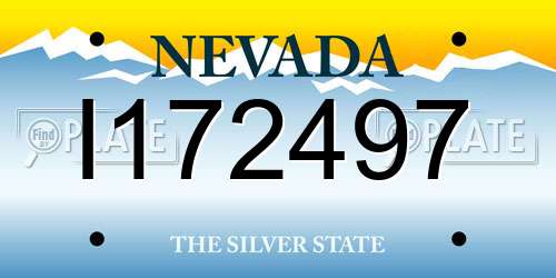 I172497 Nevada License Plate