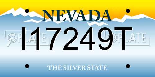 I17249T Nevada License Plate