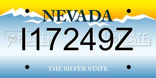 I17249Z Nevada License Plate
