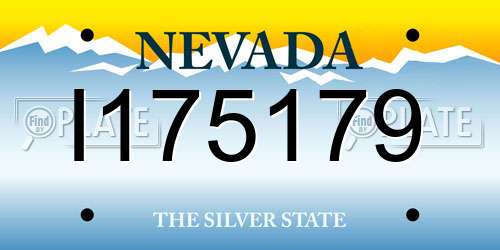 I175179 Nevada License Plate