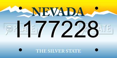 I177228 Nevada License Plate