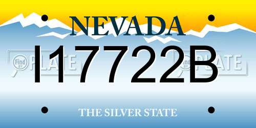 I17722B Nevada License Plate